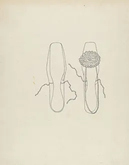 Slippers Prints: Slipper, 1935/1942. Creator: Irene Lawson