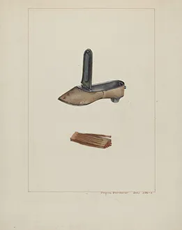 Slippers Prints: Slipper Match Box, c. 1938. Creator: Regina Henderer