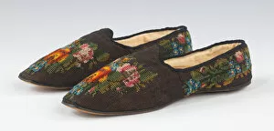 Wool Gallery: Slippers, American, 1865-85. Creator: Unknown