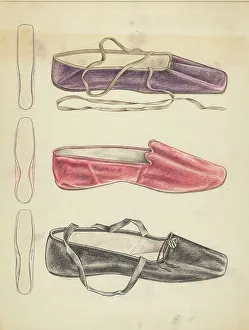 Slippers Prints: Slippers, c. 1940. Creator: Melita Hofmann