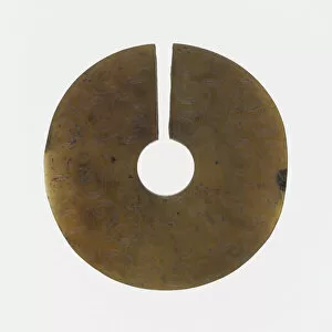 Chou Dynasty Gallery: Slit Disc (jue), Eastern Zhou period, 7th century B.C. Creator: Unknown