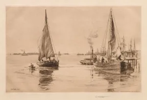 Charles Adams Platt Prints: Two Sloops on the East River, 1889. Creator: Charles Adams Platt (American, 1861-1933)