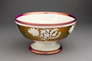 Lustreware Prints: Slop Bowl with Symbols of England, Ireland, and Scotland, Staffordshire, c. 1830