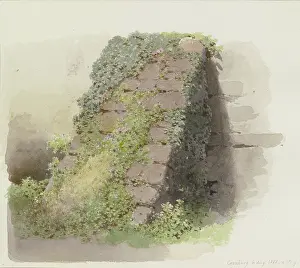 Aged Prints: Sloping wall pier of a substructure in Kronberg, 1878. Creator: Carl Theodor Reiffenstein