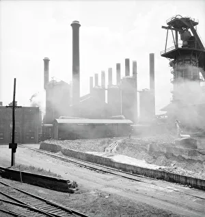 Steelworks Prints: Sloss-Sheffield Steel and Iron Company, Birmingham, Alabama, 1936. Creator: Dorothea Lange