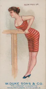 Sons And Company Prints: Slow Pull Up, from the Gymnastic Exercises series (N77) for Duke brand cigarettes, 1887