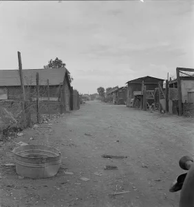 Slum Prints: Slums of East El Centro, California, 1937. Creator: Dorothea Lange