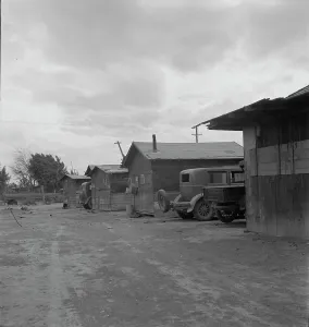 Slum Prints: Slums of East El Centro, California, 1937. Creator: Dorothea Lange