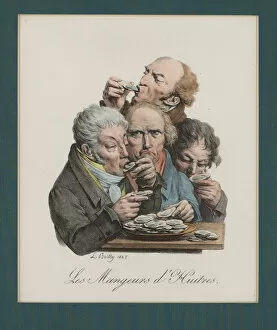 Slurping Oysters, 1825. Artist: Boilly, Louis-Leopold (1761-1845)