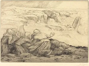 Small Boat in Peril (Barque en peril). Creator: Alphonse Legros Small Boat in Peril (Barque en peril). Creator: Alphonse Legros