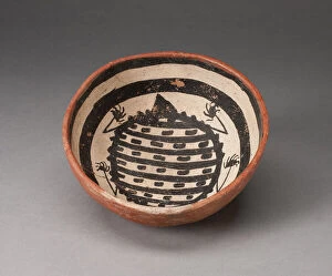 Pre Columbian Collection: Small Bowl with an Abstract Insect or Animal Painted in Interior, A. D. 950 / 1150