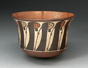 Trophy Head Prints: Small Bowl Depicting a Row of Abstract Trophy Heads