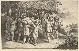 Dionysos Collection: Nine Small Boys, 1625-77. Creator: Wenceslaus Hollar