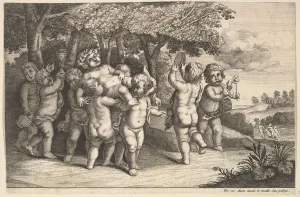 Dionysos Prints: Nine Small Boys, 1625-77. Creator: Wenceslaus Hollar