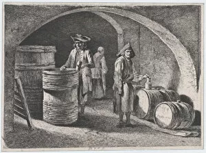 Barrel Maker Gallery: The Small Coopers, 1770. Creator: Jean-Jacques de Boissieu
