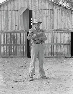 Crop Prints: Small cotton farmer, Kern County, California, 1938. Creator: Dorothea Lange