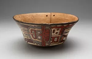 Cracked Collection: Small Flaring Bowl Depicting Costumed Ritual Performers [Cracked], 180 B. C. / A. D. 500