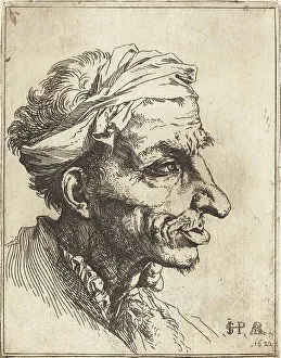 Tenebrist Prints: Small Grotesque Head, 1622. Creator: Jusepe de Ribera