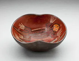 Lizard Prints: Small Inset Side Bowl Depicting a Pair of Lizards in the Interior, 180 B. C. / A. D. 500
