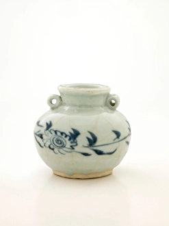 Floral Motif Prints: Small jar with loop handles, 1300-1399. Creator: Unknown
