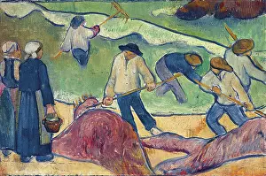 Locals Prints: Small Landscape with Seaweed Fishermen, c1889. Creator: Paul Serusier