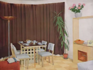 Standard Lamp Prints: Small Living-Dining Room, 1938