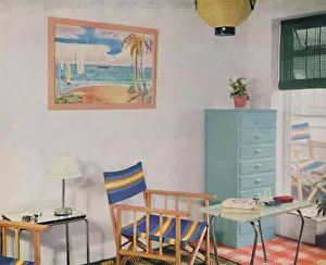 In this small London flat use has been made of inexpensive furniture, 1940 In this small London flat use has been made of inexpensive furniture, 1940