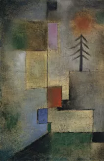 Oil On Cardboard Gallery: Small Picture of Fir Trees, 1922. Creator: Klee, Paul (1879-1940)