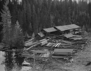 Boundary Idaho United States Of America Collection: Small privately owned mill in the woods... Mission Creek, Boundary County, Idaho, 1939