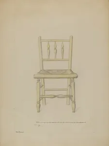 Edith Magnette Prints: Small Rush Bottom Chair, c. 1936. Creator: Edith Magnette
