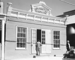 Pavement Collection: Small town shop front, Louisiana, 1936. Creator: Walker Evans