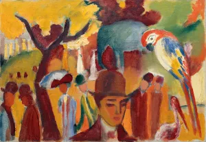 Macke Prints: Small Zoological Garden in Brown and Yellow, 1912. Artist: Macke, August (1887-1914)