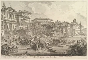 Vedute Di Roma Prints: The smaller harbor, called the Porto di Ripetta (Veduta del Porto di Ripetta), ca. 1753