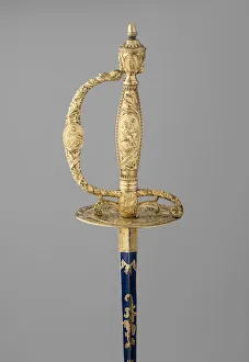 Smallsword Prints: Smallsword with Scabbard and Case, British, London, hallmarked for 1798-99