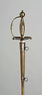 Arms Collection: Smallsword and Scabbard, England, 1770 / 80. Creator: Unknown