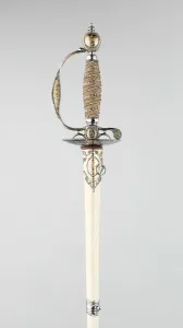 Scabbard Prints: Smallsword and Scabbard, England, c. 1785. Creator: Thomas Prosser