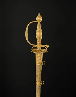 Smallsword Prints: Smallsword with Scabbard, French, Paris, hallmarked 1773-74. Creator: Master GG