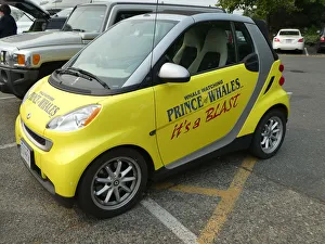 British Colombia Prints: Smart car promoting whale watching business in British Columbia, Canada. Creator: Unknown