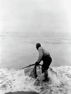 Yurok Prints: The smelt fisher-Trinidad Yurok, c1923. Creator: Edward Sheriff Curtis