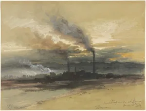 Watercolour And Gouache Prints: Smelting Works at Denver, 1892. Creator: Thomas Moran (American, 1837-1926)