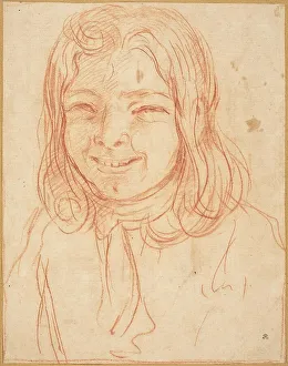 A Smiling Boy with Flowing Hair, c. 1700. Creator: Unknown