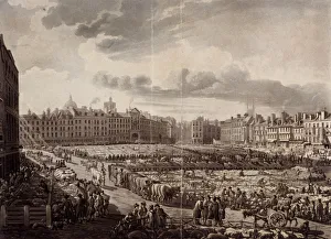 Augustus Charles Prints: Smithfield Market, London, 1811 Artist: J Bluck
