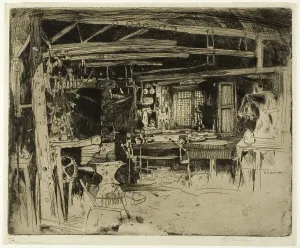 Smithy Prints: The Smithy, 1896. Creator: David Young Cameron