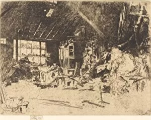 Anvil Gallery: The Smithy, c. 1880. Creator: James Abbott McNeill Whistler
