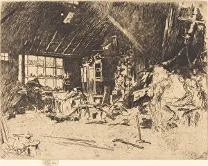 Smithy Prints: The Smithy, c. 1880. Creator: James Abbott McNeill Whistler