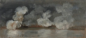 Johan Christian Clausen Dahl Prints: Smoke from Cannon Shots, 1831. Creator: Johan Christian Dahl