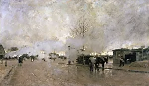 Smoke on the Paris Circuit Line, 1885. Artist: Luigi Loir