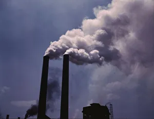 Smoke stacks, 1942. Creator: Alfred T Palmer
