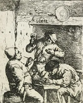 Toasting Prints: The smoker and the drinker, 1650?. Creator: Adriaen van Ostade