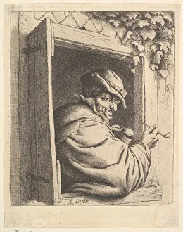 Adriaen Van Prints: Smoker at the Window, 1610-85. Creator: Adriaen van Ostade